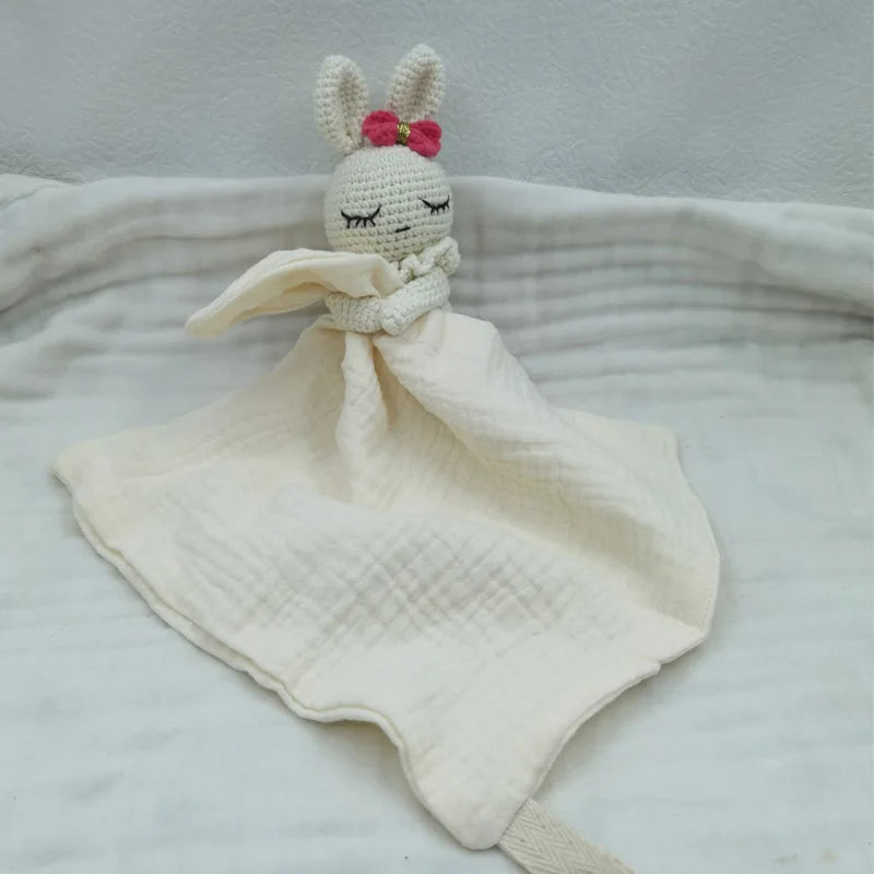 Doudou lapin serviette blanche