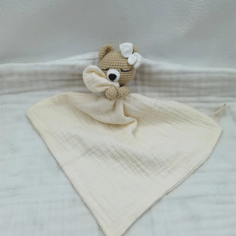 Doudou ours serviette blanche