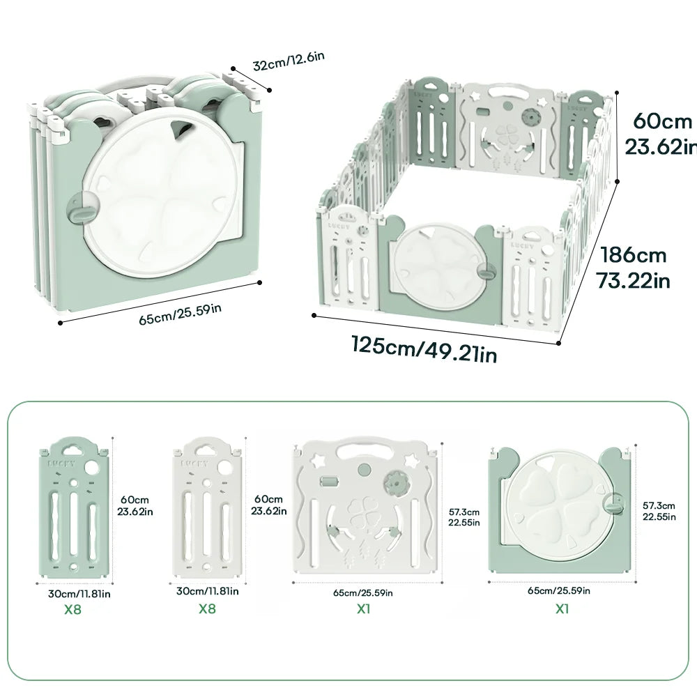 dimensions du parc bébé pliable