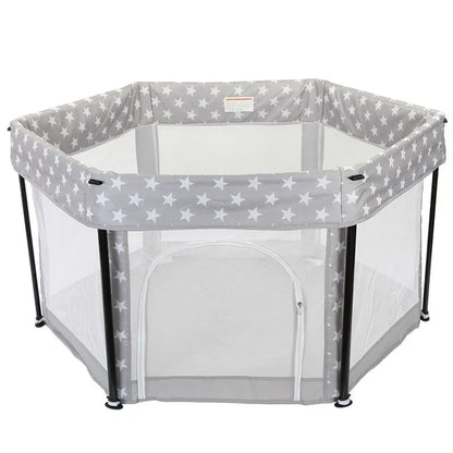 parc bebe pliable gris étoilé