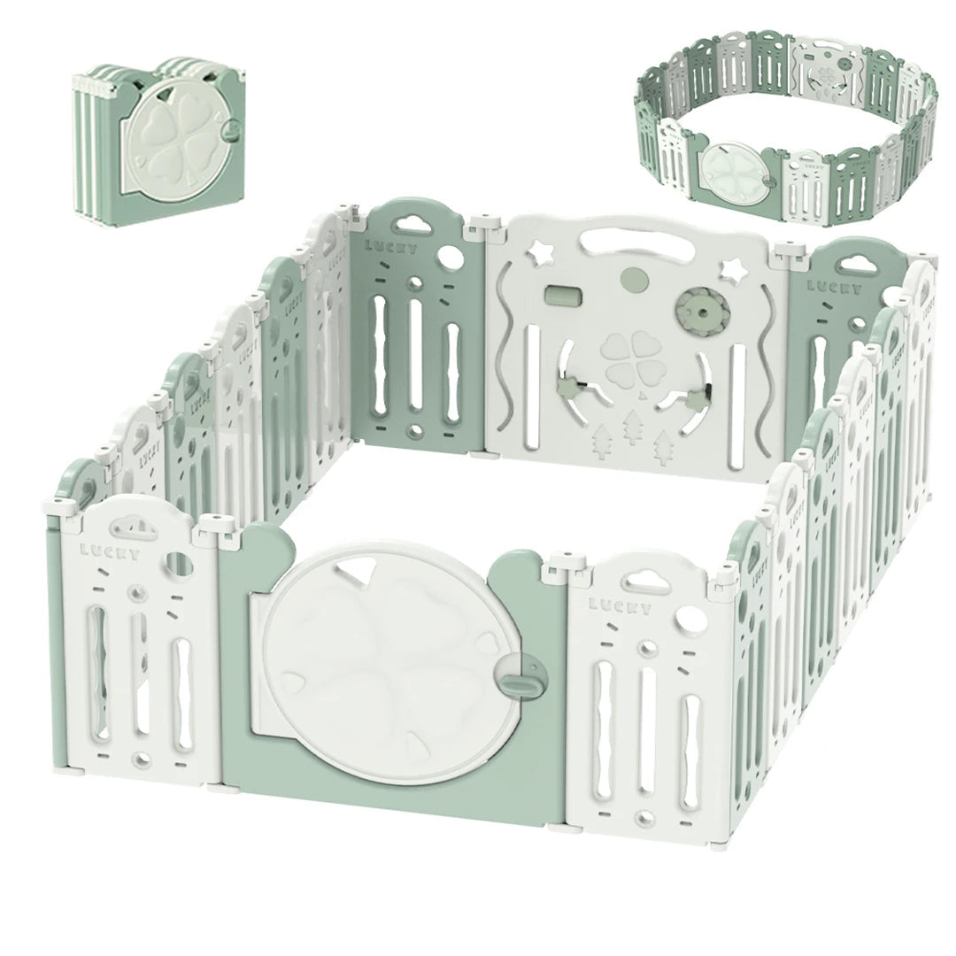 parc bébé pliable vert blanc