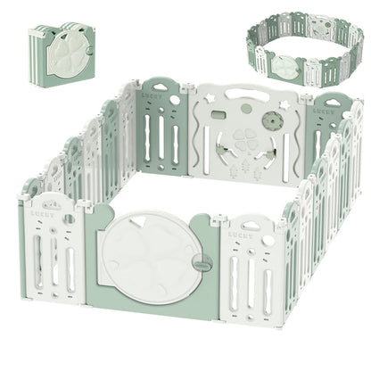 parc bébé pliable vert blanc
