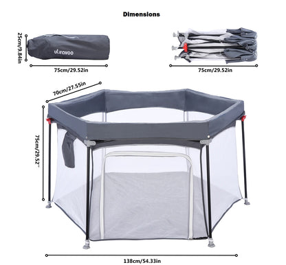 dimensions du parc bébé pliant