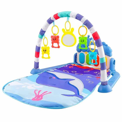 tapis d'éveil bébé bleu baleine