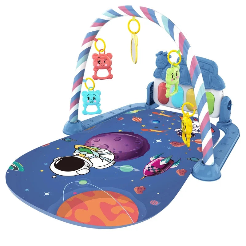tapis d'éveil bébé bleu espace
