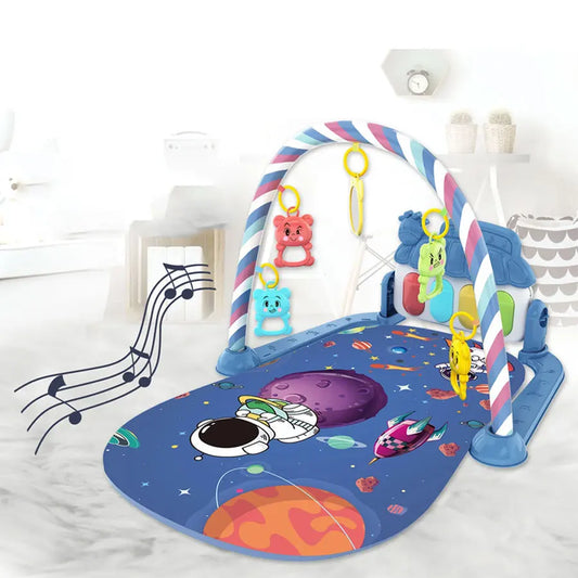 tapis d'éveil bébé bleu espace
