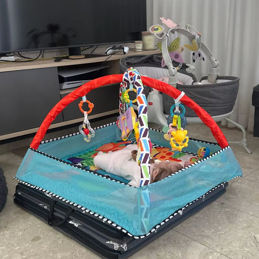 tapis d'éveil bébé bleu