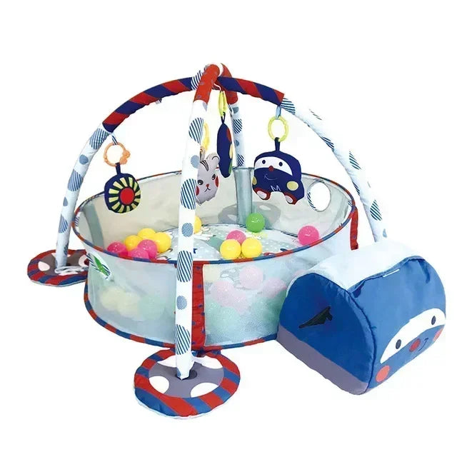 tapis éveil bébé voiture bleu